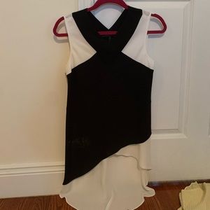 BCBG black and white sleeveless blouse